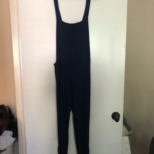 Michael Lauren Navy Cotton Overalls
